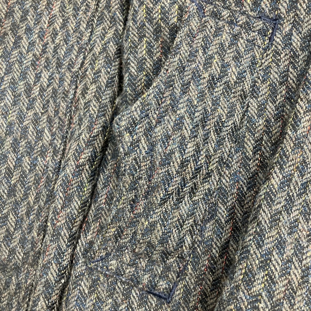 Vintage Traditional 1980's 80's Wool Clay Jacket Full Zip Blue See Measurements - Picture 4 of 11